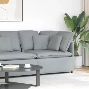   vidaXL világosszürke moduláris kanapé sarokmodul párnákkal 100 cm