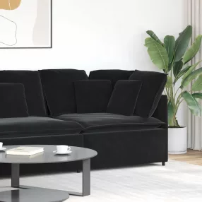   vidaXL fekete moduláris kanapé sarokmodul párnákkal 100 cm