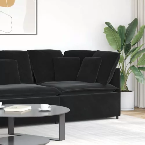 vidaXL fekete moduláris kanapé sarokmodul párnákkal 100 cm