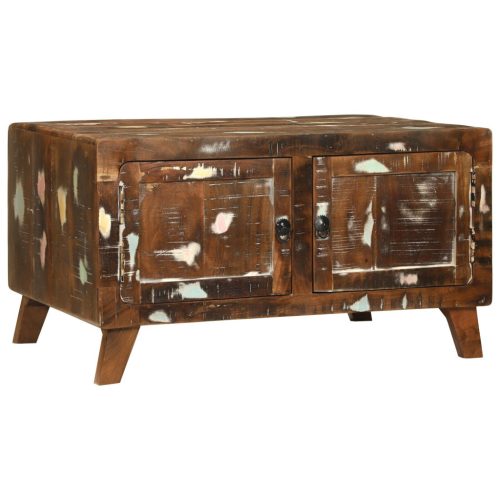 Dohányzóasztal Többszínű 80x54x45 cm Tömör fa újrahasznosított