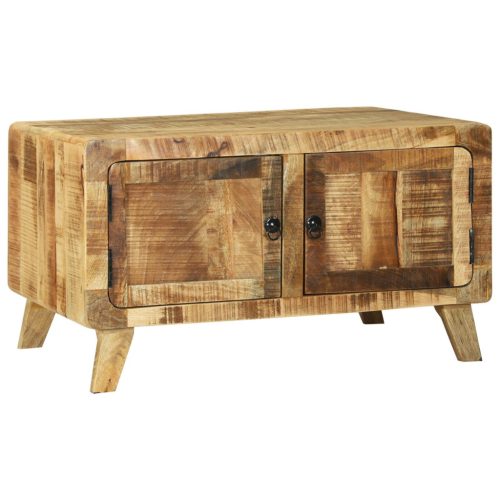 Dohányzóasztal 80x54x45 cm Tömör fa Durva mangó
