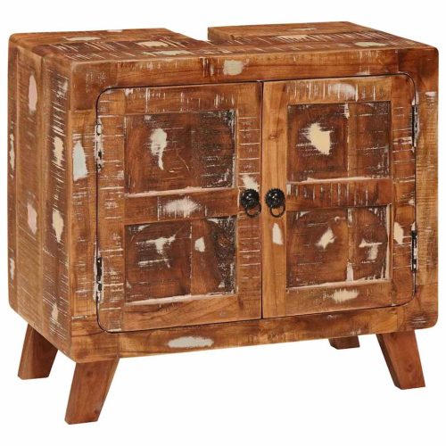 Fürdőszoba Székény Tömör újrahasznosított fa és Szerelt fa