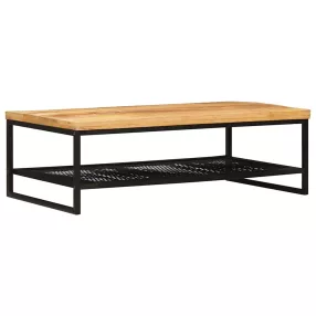   Dohányzóasztal Barna és fekete 110 x 55 x 35 cm Tömör Mangófát