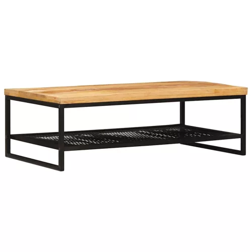 Dohányzóasztal Barna és fekete 110 x 55 x 35 cm Tömör Mangófát