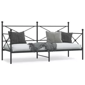 vidaXL fekete acél kanapéágy matrac nélkül 75 x 190 cm