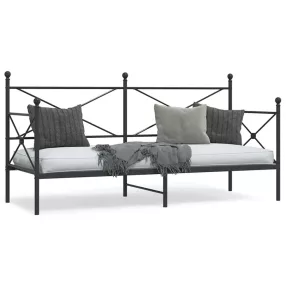 kanapéágy matrac nélkül fekete 80x200 cm acél