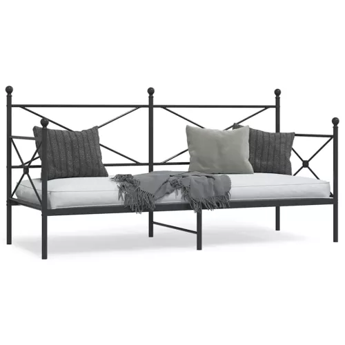 kanapéágy matrac nélkül fekete 80x200 cm acél