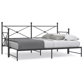   vidaXL fekete acél kihúzható kanapéágy matrac nélkül 75x190 cm