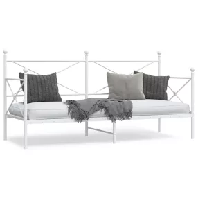 kanapéágy matrac nélkül fehér 90x200 cm acél