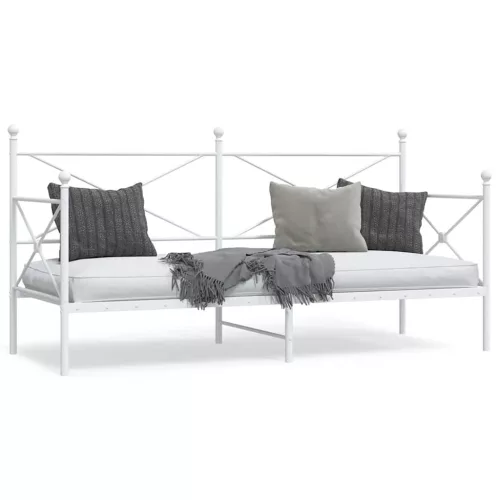 kanapéágy matrac nélkül fehér 90x200 cm acél