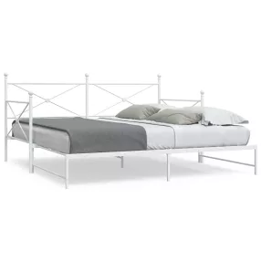   vidaXL Daybed with Trundle without Mattress White 107x203 cm acél