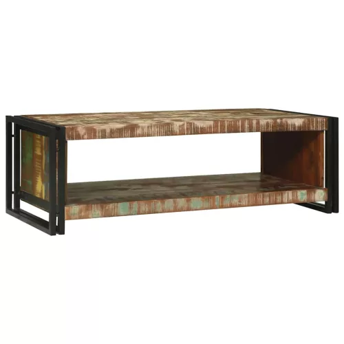 Dohányzóasztal Barna 120 x 50 x 38 cm tömör újrahasznosított fa