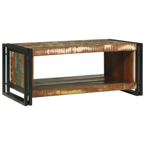 Dohányzóasztal 90x50x38 cm Tömör Fa Újrahasznosított