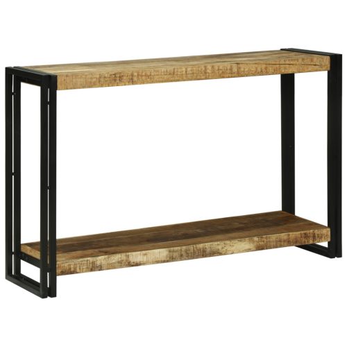 Konzolasztal 120x33x75 cm Tömör Durva Mangófából