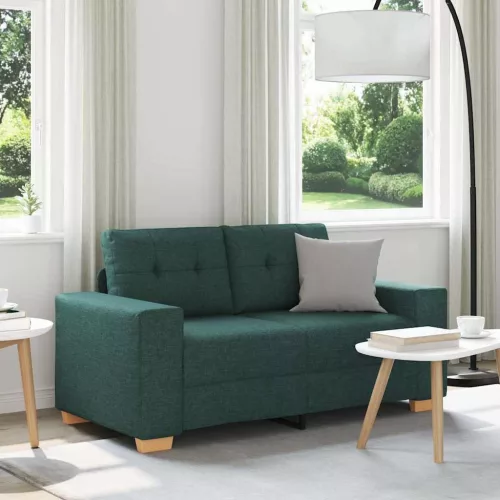 Sötétzöld szövet loveseat kanapé 160x77x82 cm