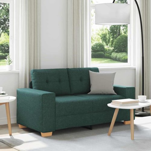sötétzöld szövet loveseat kanapé 120 cm