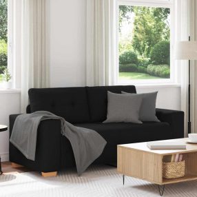 fekete szövet loveseat kanapé 140 cm