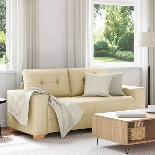 Krém szövet loveseat kanapé 180x77x82 cm