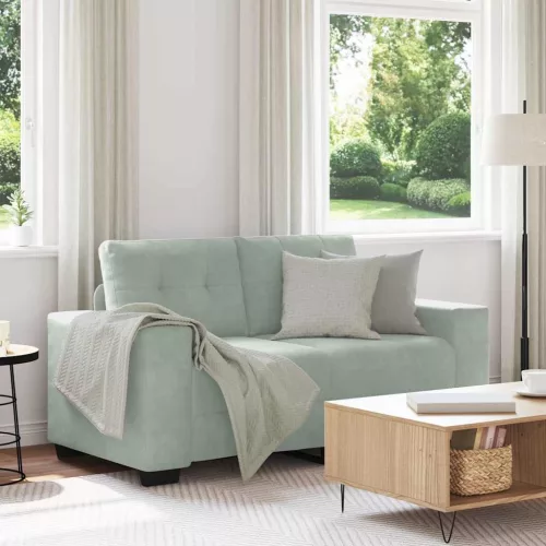 Világosszürke bársony loveseat kanapé 160x77x82 cm