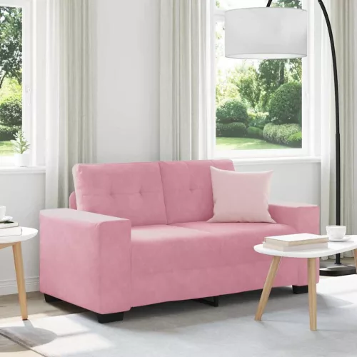 Rózsaszín bársony loveseat kanapé 120 cm