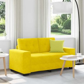 sárga bársony loveseat kanapé 120 cm