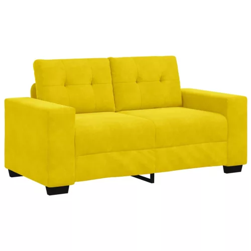 Sárga bársony loveseat kanapé 120 cm