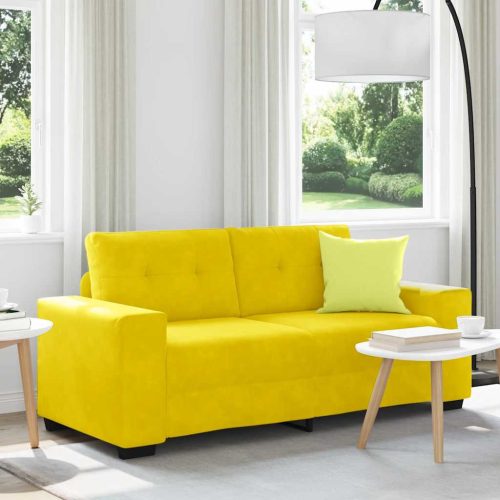 sárga bársony loveseat kanapé 140 cm