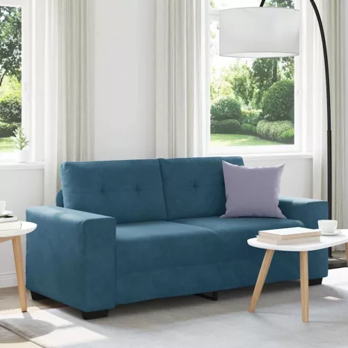 Kék bársony loveseat kanapé 180x77x82 cm