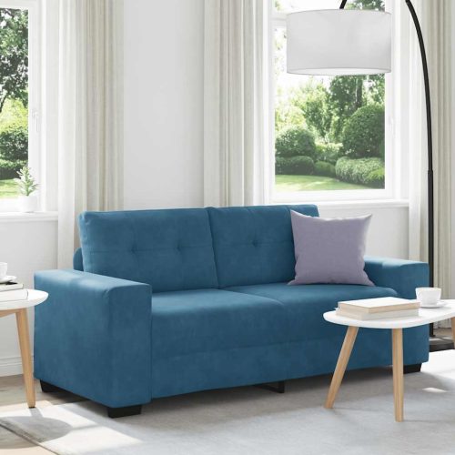 kék bársony loveseat kanapé 140 cm