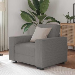 világosszürke kordbársony szövet kanapéfotel 60 cm