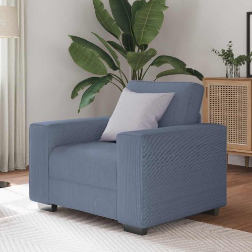kék kordbársony szövet kanapészék 60 cm