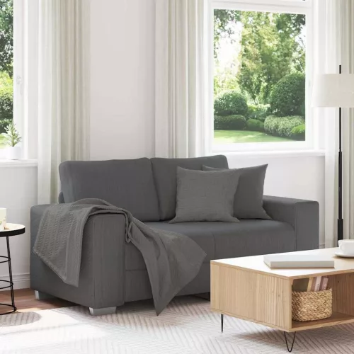Sötétszürke kordbársony szövet loveseat kanapé 160x77x82 cm