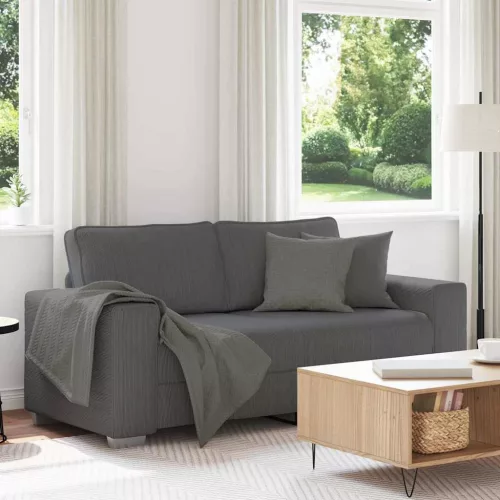 Sötétszürke kordbársony szövet loveseat kanapé 180x77x82 cm