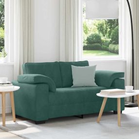 sötétzöld bársony loveseat kanapé 120 cm