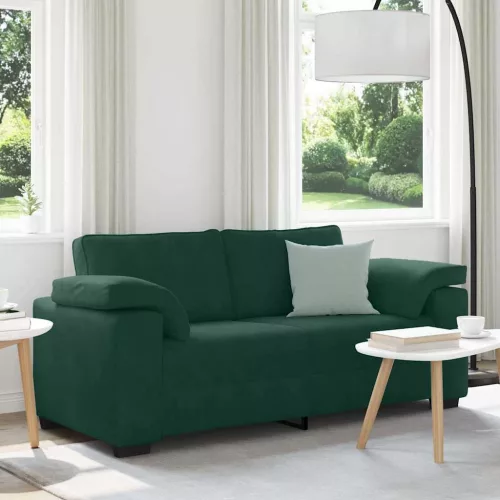 Sötétzöld bársony loveseat kanapé 180x77x82 cm