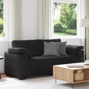 Fekete bársony loveseat kanapé 180x77x82 cm