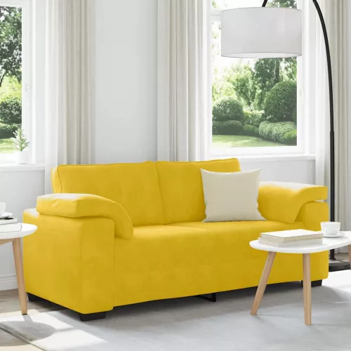 Sárga bársony loveseat kanapé 180x77x82 cm