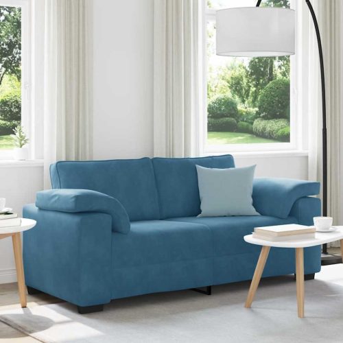 kék bársony loveseat kanapé 140 cm