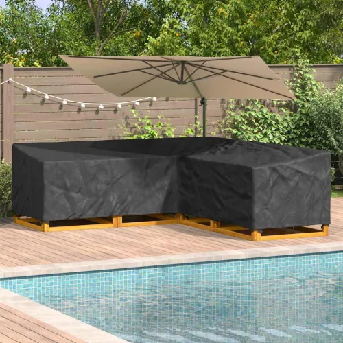 Kültéri bútorhuzat Fekete 270 x 270 x 80 cm 210D Oxford Szövet