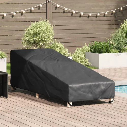 vidaXL Kültéri bútor takaró Fekete 203 x 81 x 63 cm 420D Oxford szövet