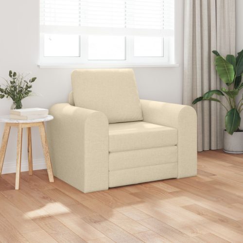 Floor Sofa Bed 2 az 1-ben Krém 98x71x83 cm Szövet