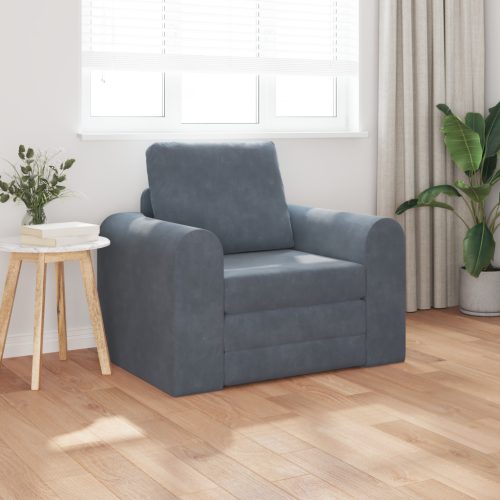 Földi Sofa Bed 2 az 1-ben Sötétszürke 98x71x83 cm Bútor
