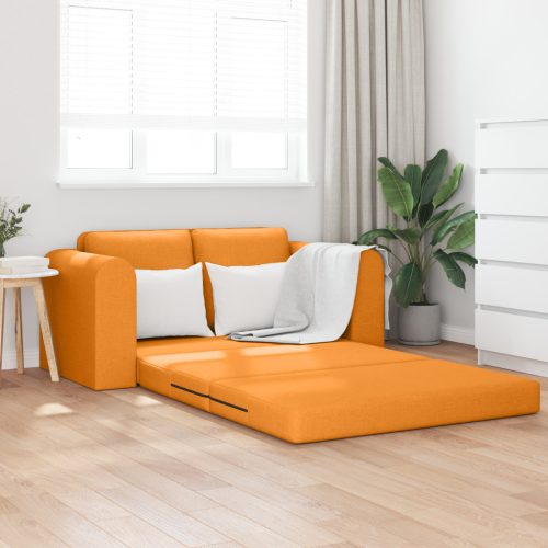 Padló Sofa Ágy 2 az 1-ben Sötét Sárga 148x71x83 cm Textil