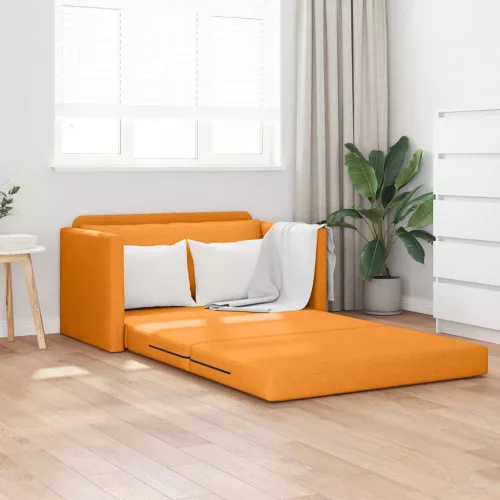 vidaXL Kanapéágy 110cm Sötét sárga szövet