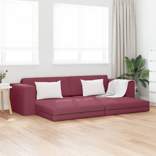 Földi Kanapé Ágy 2 az 1-ben Borvörös 245x150x60.5 cm Szövet