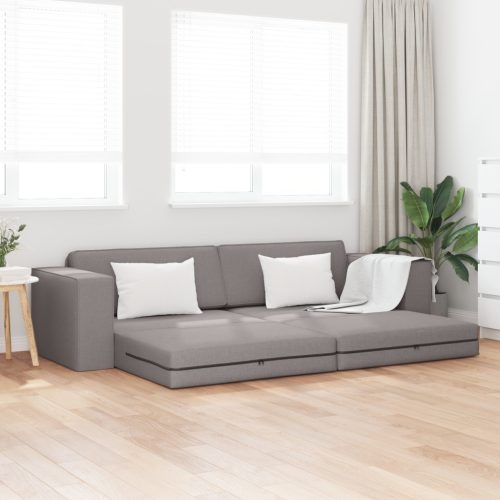 Függőleges Kanapéágy 2 az 1-ben Taupe 245x150x60.5 cm Szövet