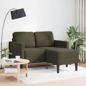   Katona-zöld műbőr 2 üléses kanapé L-alakú kanapéval 125 cm