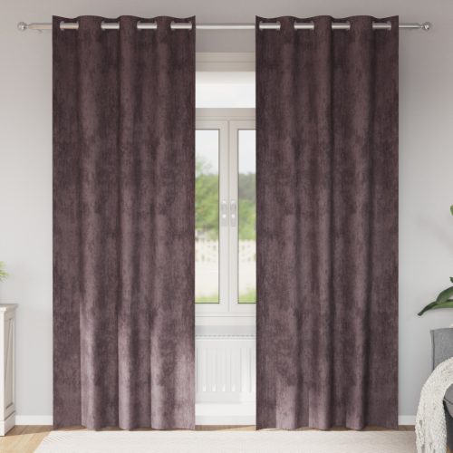 Bársonyfüggöny 2 db Szemfüggöny Barna 260x140 cm