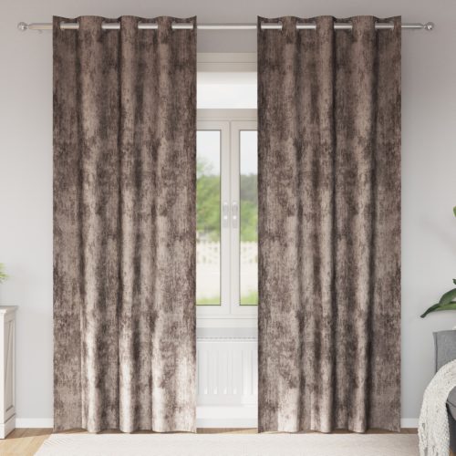 Bársony függöny szett 2 db szemfüggönnyel Kávé 245x140 cm