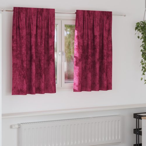 Velúr Függönyök 2 db gyűrűkkel Burgundi vörös 140x140 cm